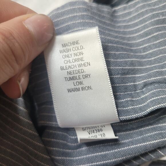 Banana Republic Striped Pants Size 6 Gray Trousers Business Casual Retro Classic - Picture 5 of 10